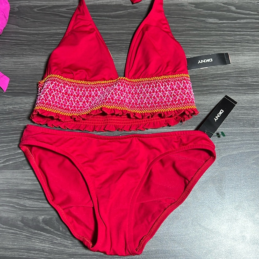 DKNY Swim Size 10 Bikini Red NWT